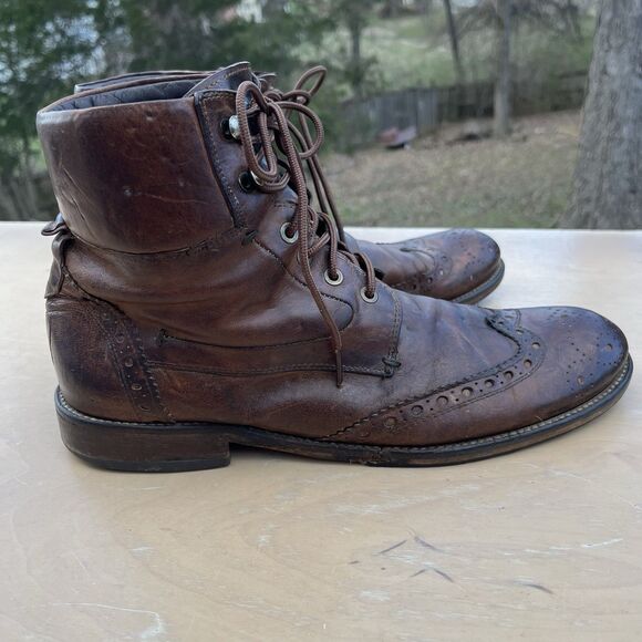 Bed Stu Cobbler Series Dark Brown Combat Boots Size 9 Distressed Rustic Chuka main image 4